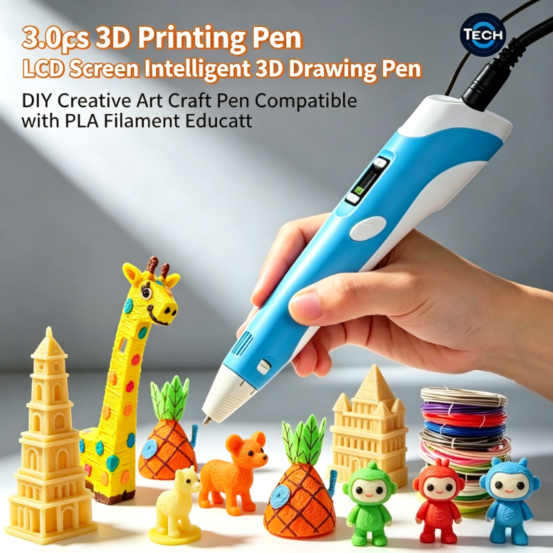 3D Printing Excavator - 3Pcs LCD Screen 3D Printing Pen