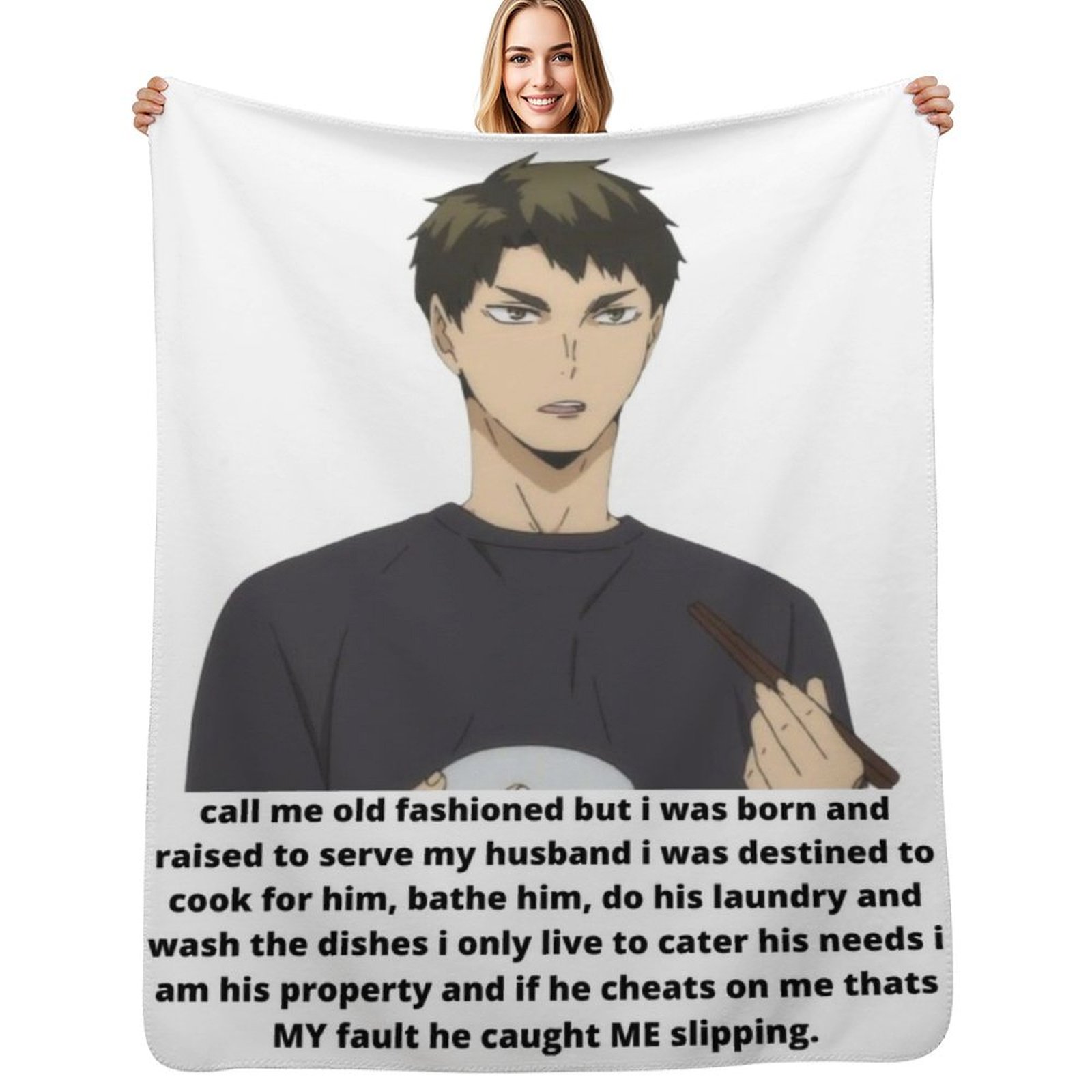 3D Printing Requests - ushijima (request) Throw Blanket All Season