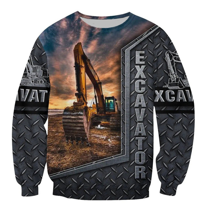 New Men's Sweatshirt 3d Print  - مراجعة 3D Printing Excavator وسعره
