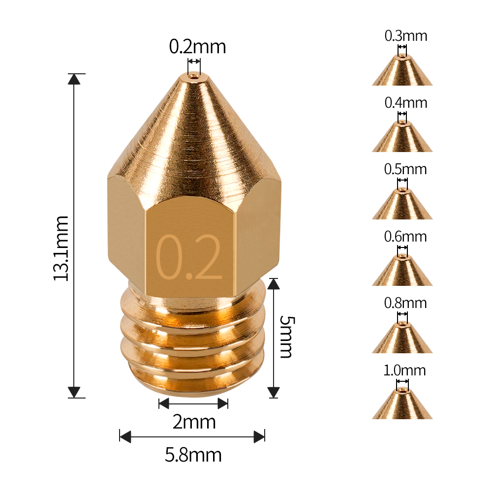 MK7 MK8 Nozzle 0.4mm 0.3mm 0.2 - مراجعة 3D Printing Fff وسعره