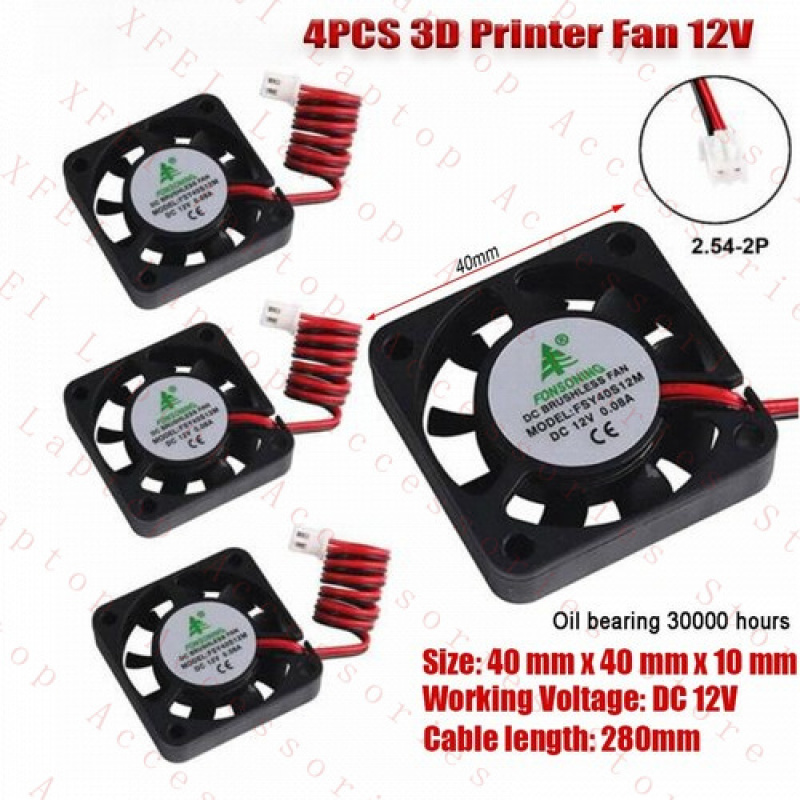 F 4X 12V Laptop 3D Printer DVR - مراجعة Cooling Fan 40Mm 3D وسعره