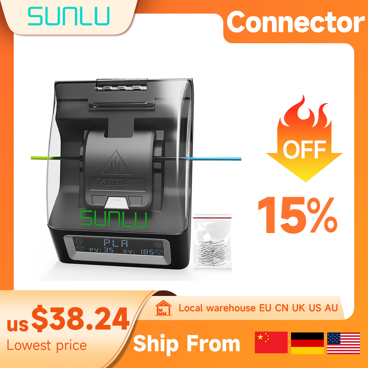 SUNLU Filament Connector For F - مراجعة 3D Printing Abs وسعره