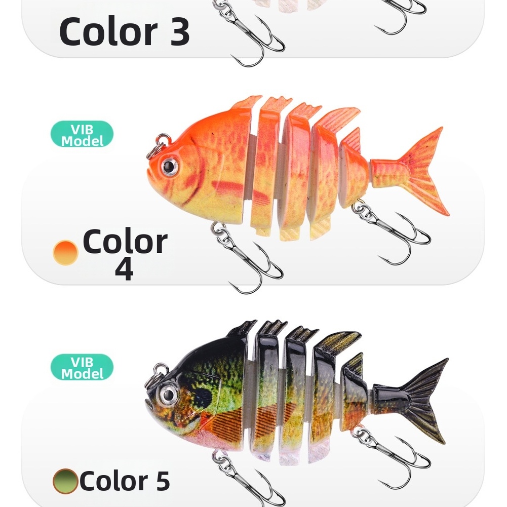 5Pcs 6 Section Fishing Lure Ha - مراجعة 3D Printing Abs وسعره