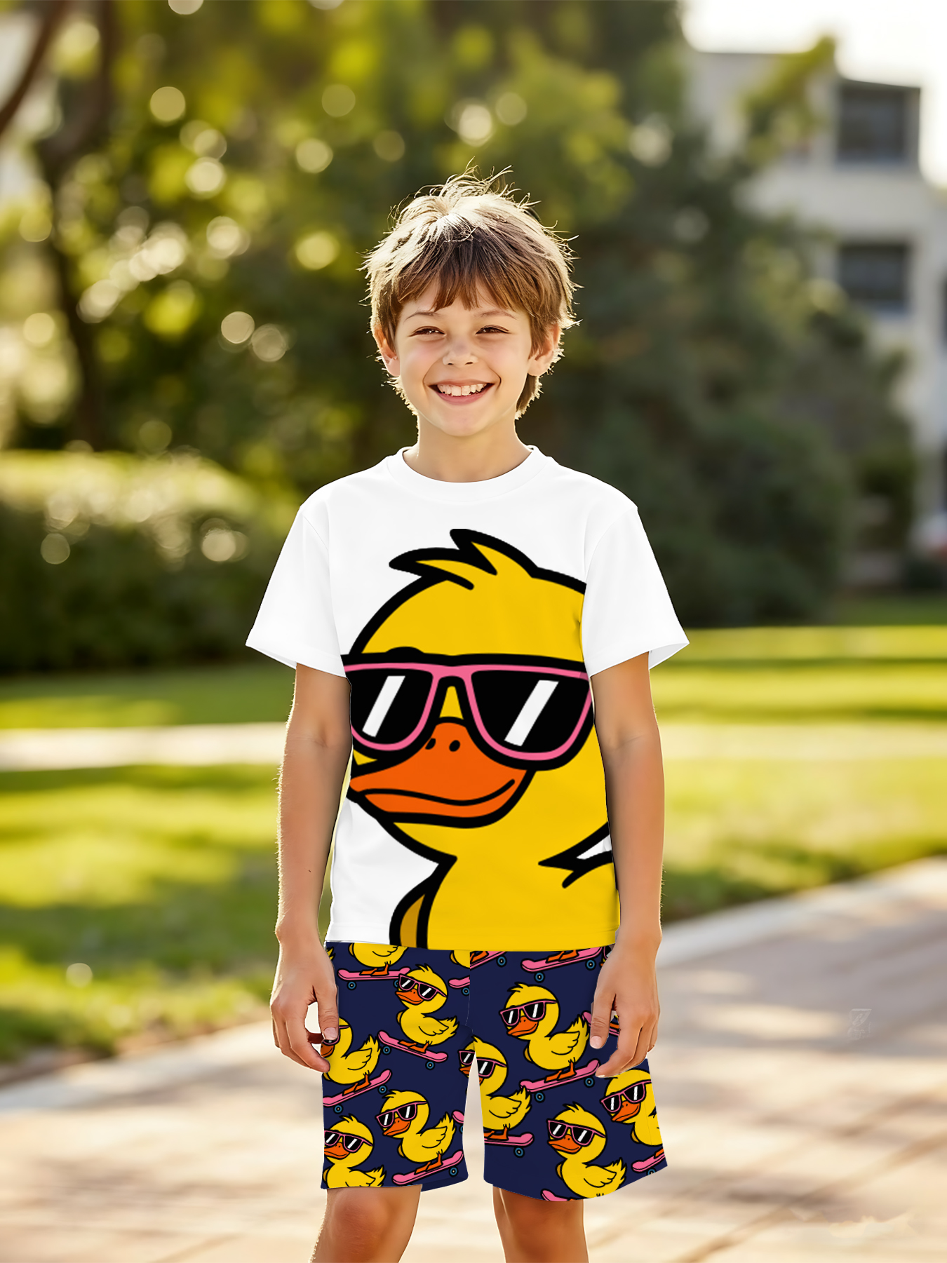 Boys' 3D short-sleeve set, ins - مراجعة 3D Printing Viral وسعره