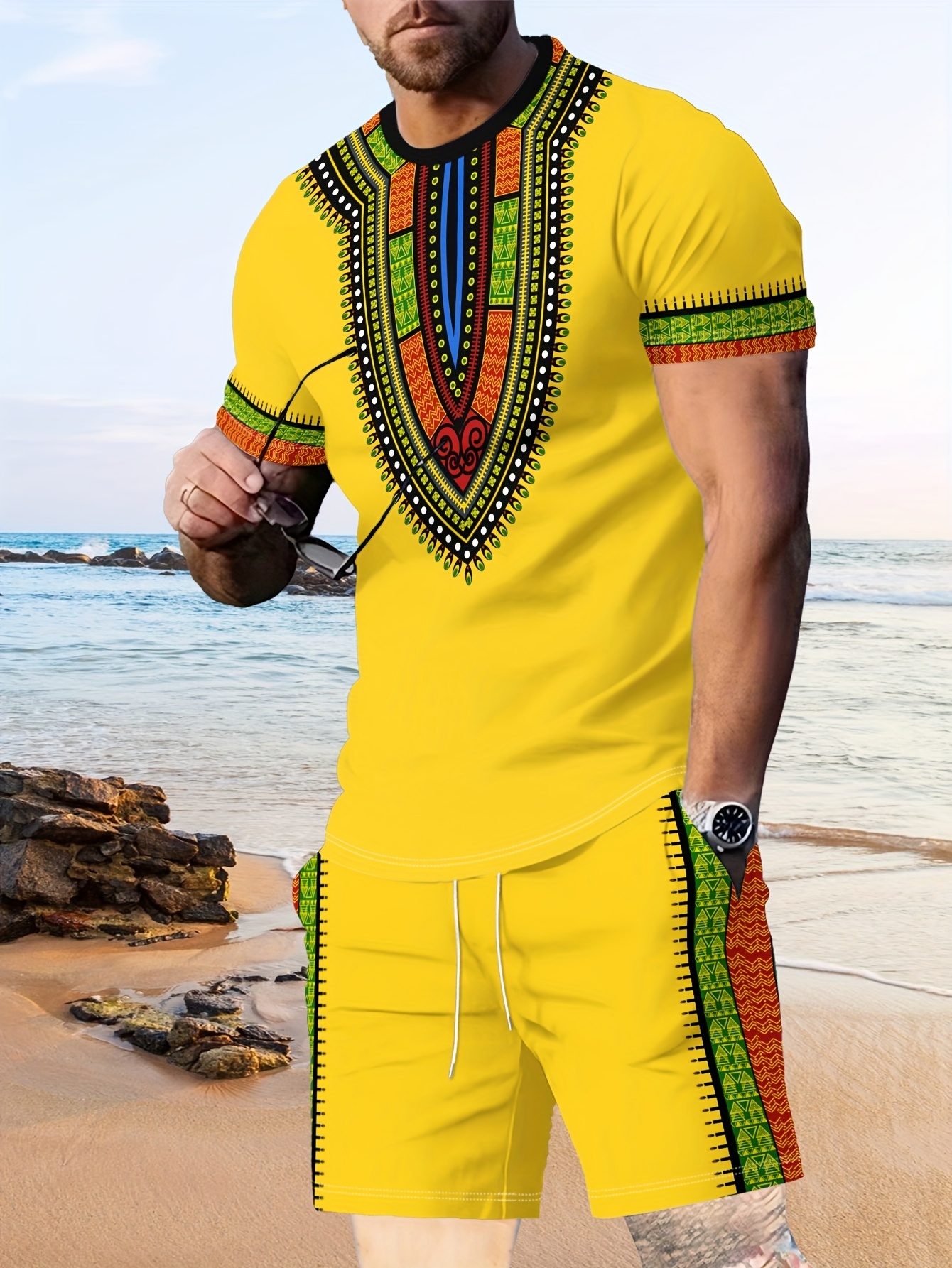 New Men's Suits African Dashik - مراجعة 3D Printing Custom وسعره