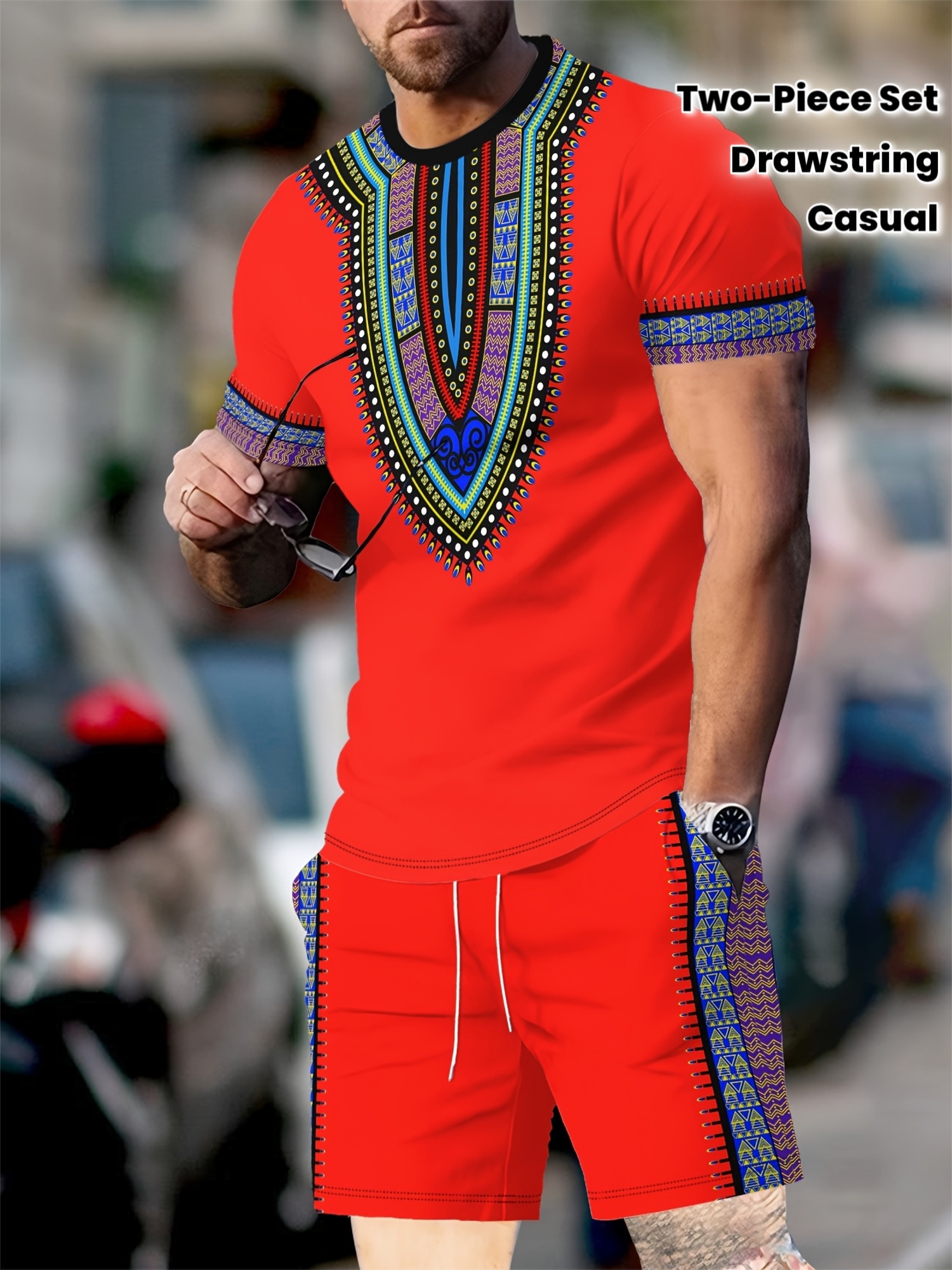 New Men's Suits African Dashik - مراجعة 3D Printing Custom وسعره