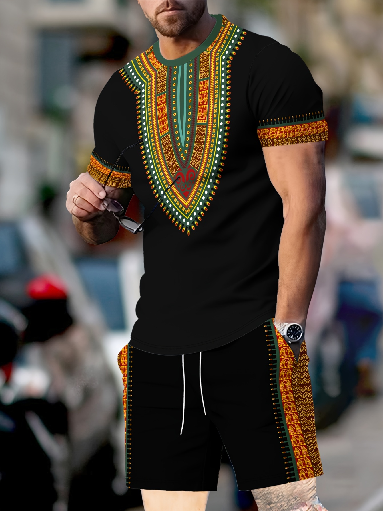 New Men's Suits African Dashik - مراجعة 3D Printing Custom وسعره