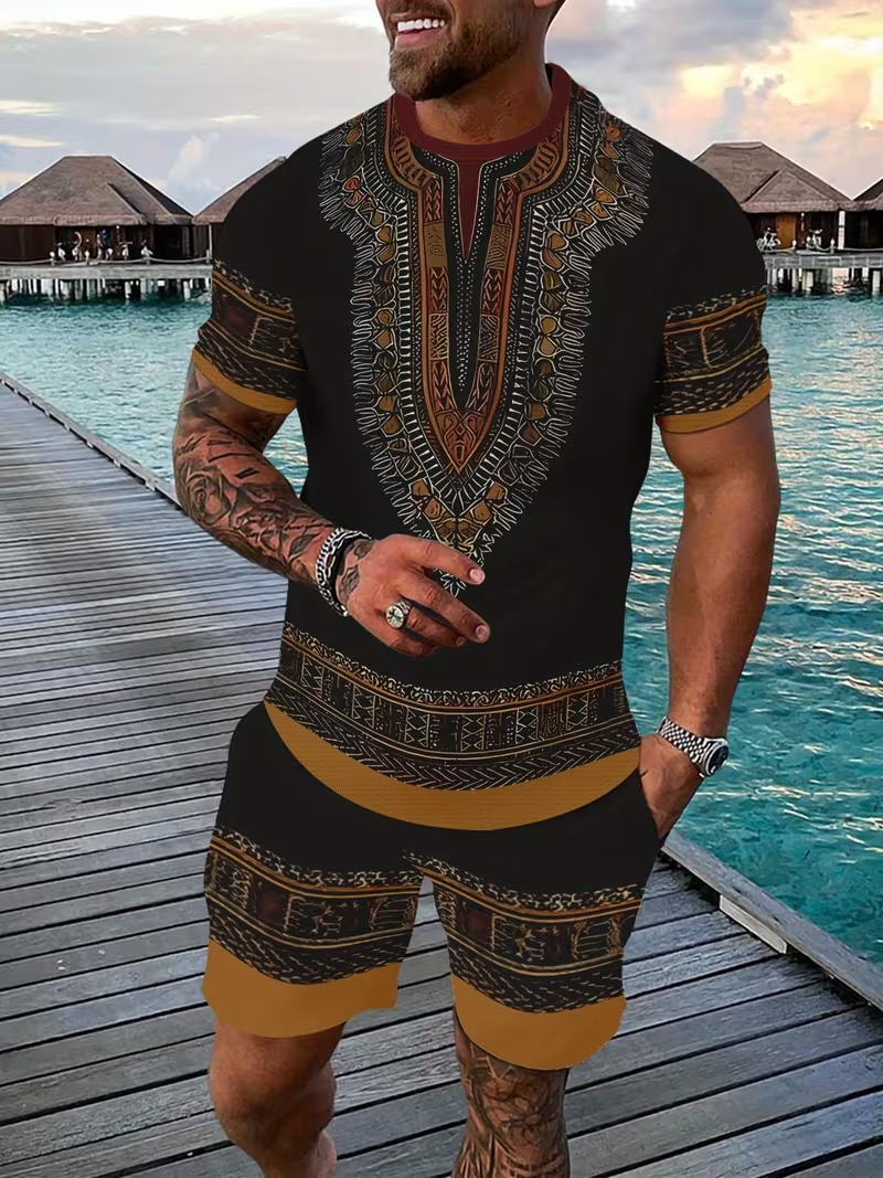 New Men's Suits African Dashik - مراجعة 3D Printing Custom وسعره