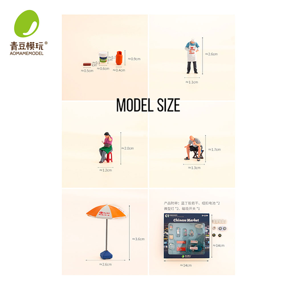 1/64 Night market s Model Kit- - مراجعة 3D Printing Figure وسعره