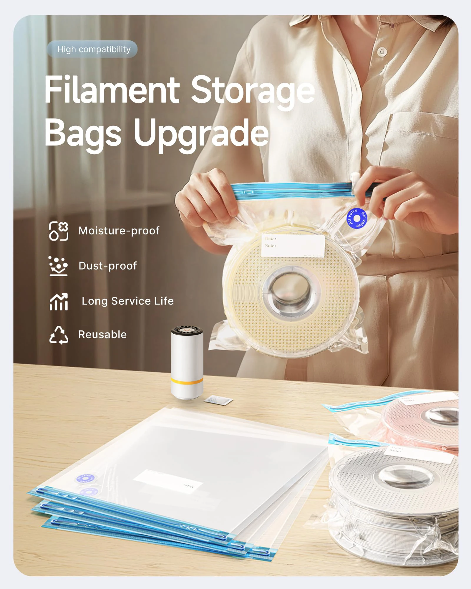 3D Printer Filament Vacuum Bag - مراجعة 3D Printing Abs وسعره