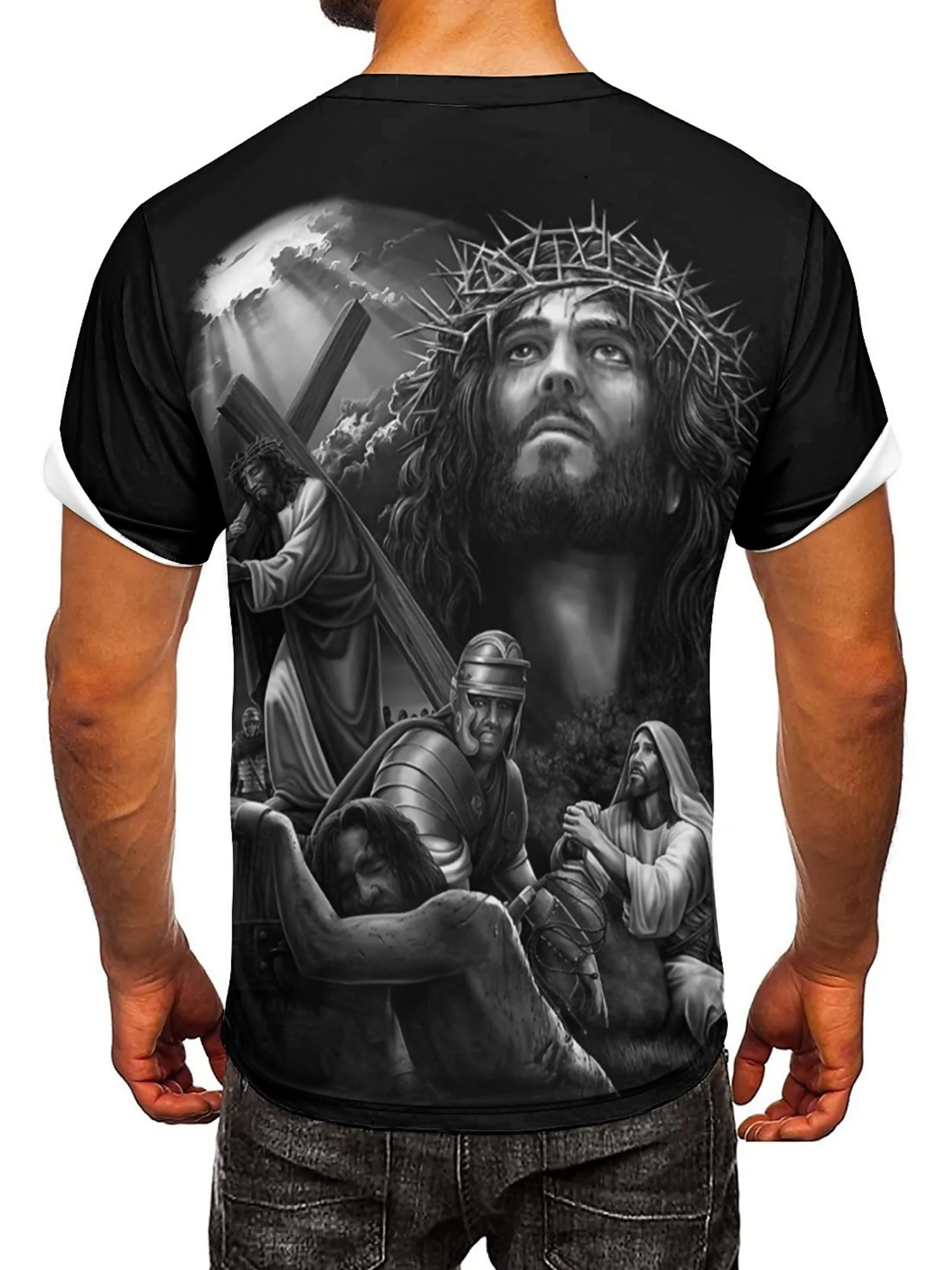 Men'S Plus Size Jesus 3D Print - مراجعة 3D Printing Design Free وسعره