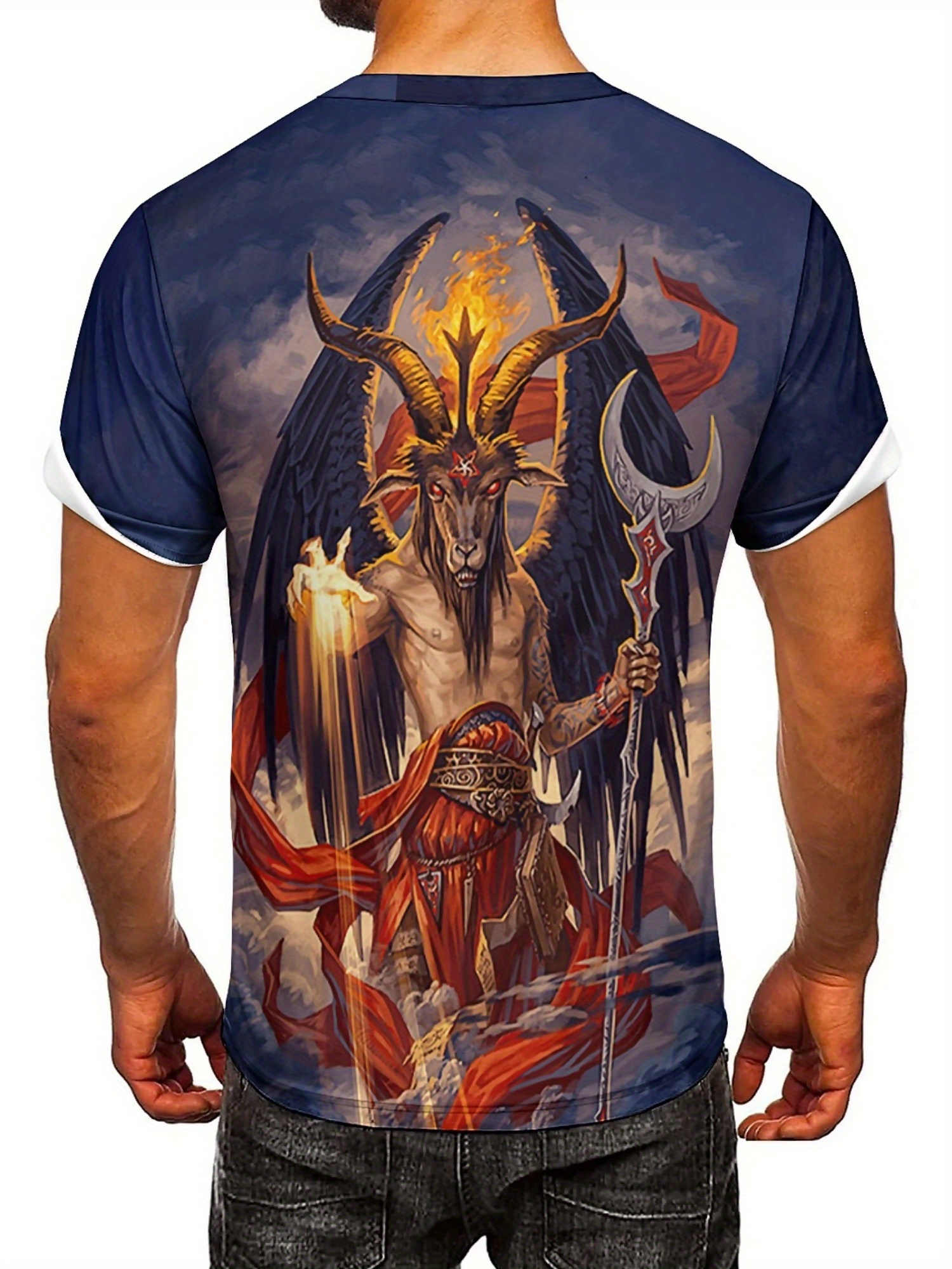 Men's 3D Demon Print T-Shirt | - مراجعة 3D Printing Design Free وسعره
