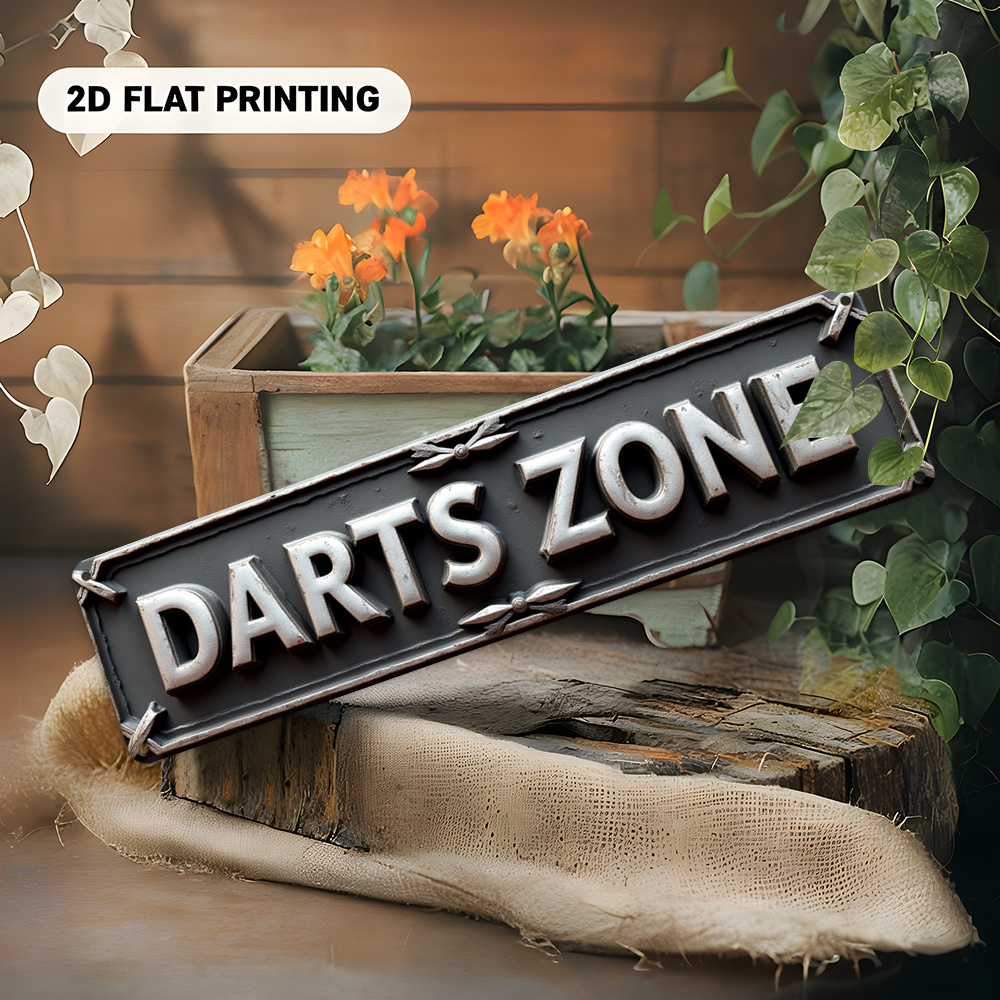 Tin Sign DARTS ZONE 2D Flat Pr - مراجعة 3D Printing Zone وسعره