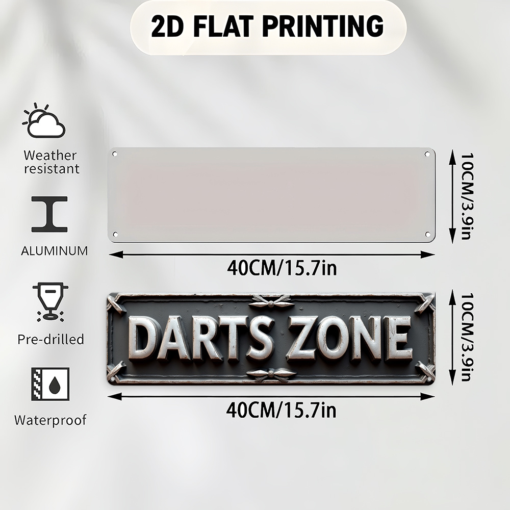 Tin Sign DARTS ZONE 2D Flat Pr - مراجعة 3D Printing Zone وسعره