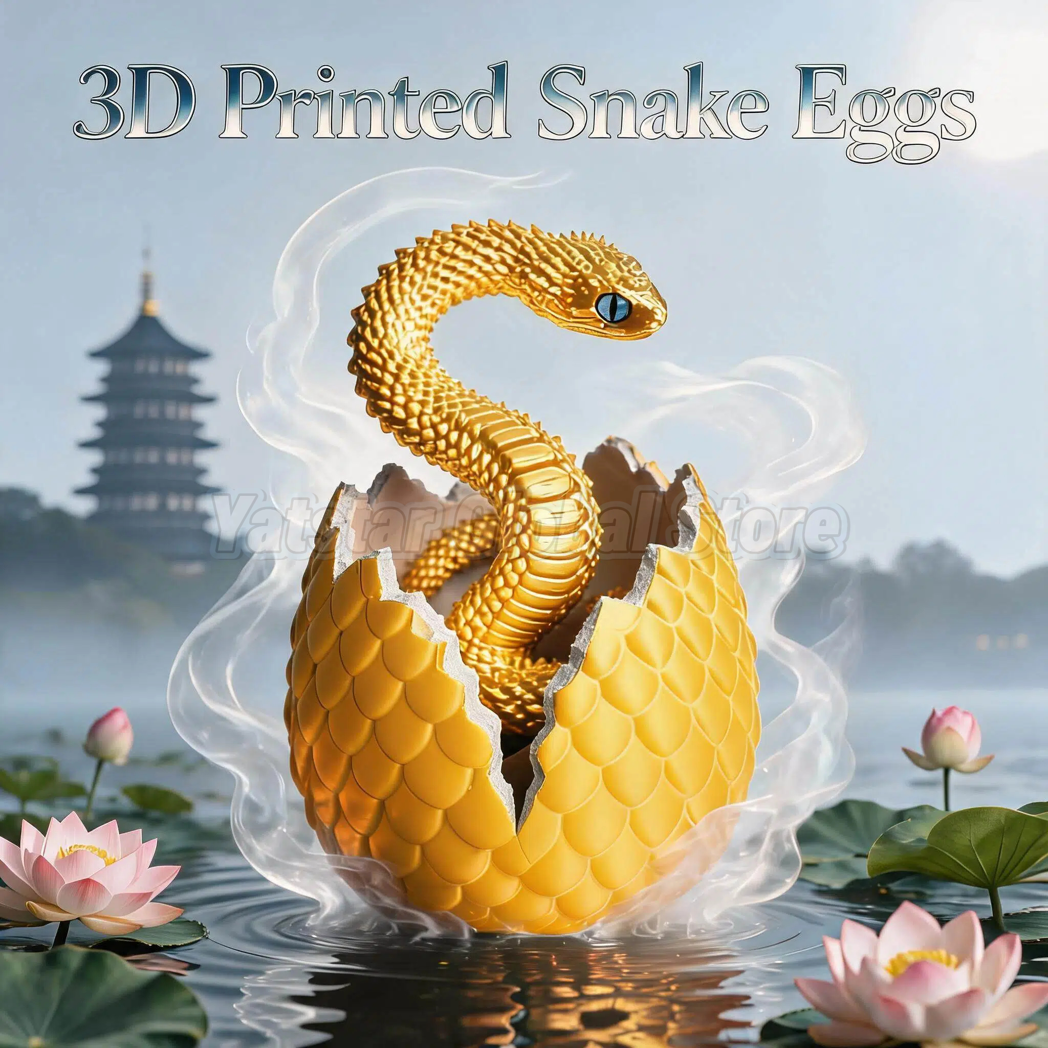 3D Printed Snake Egg Toy Creat - مراجعة 3D Printing Figure وسعره