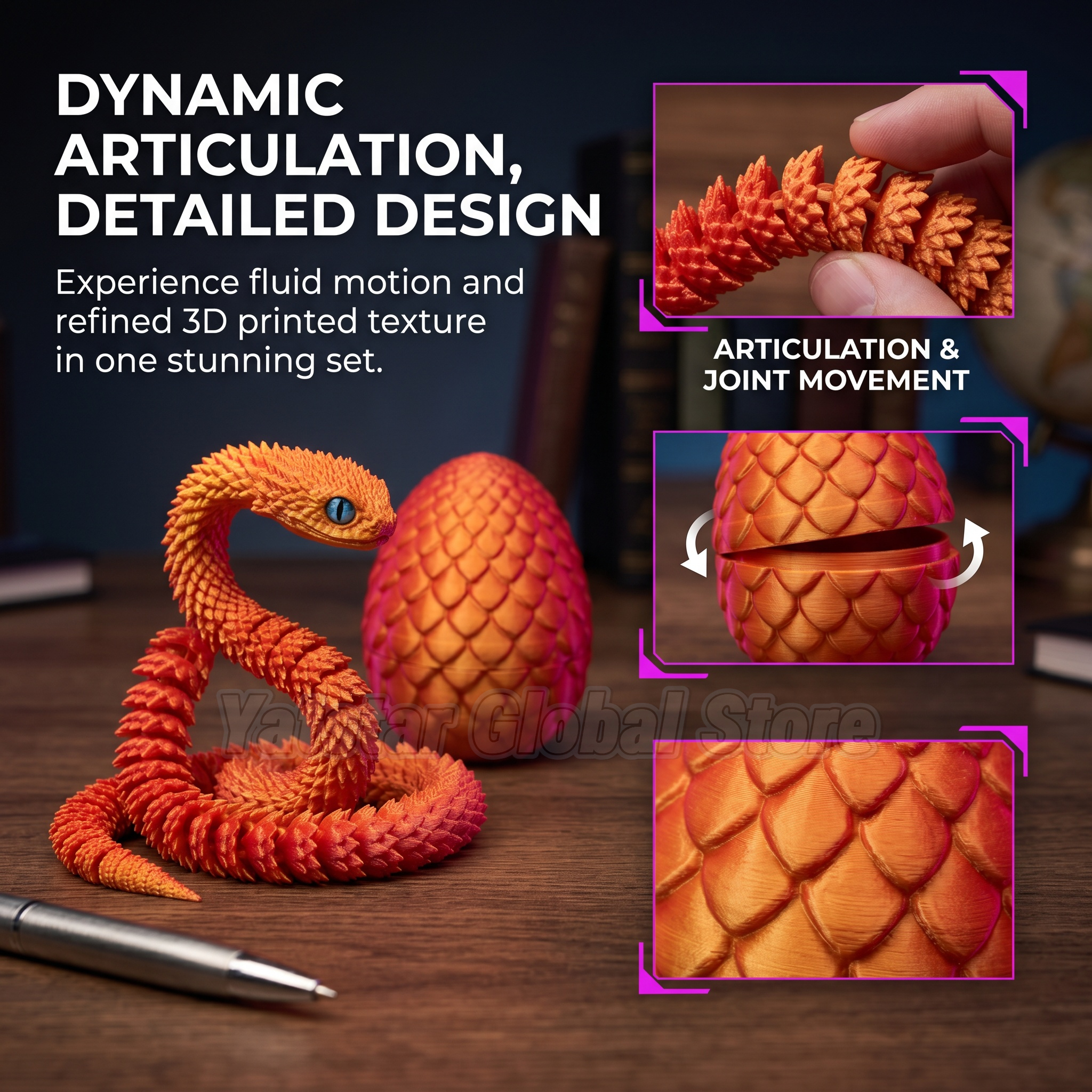 3D Printed Snake Egg Toy Creat - مراجعة 3D Printing Figure وسعره