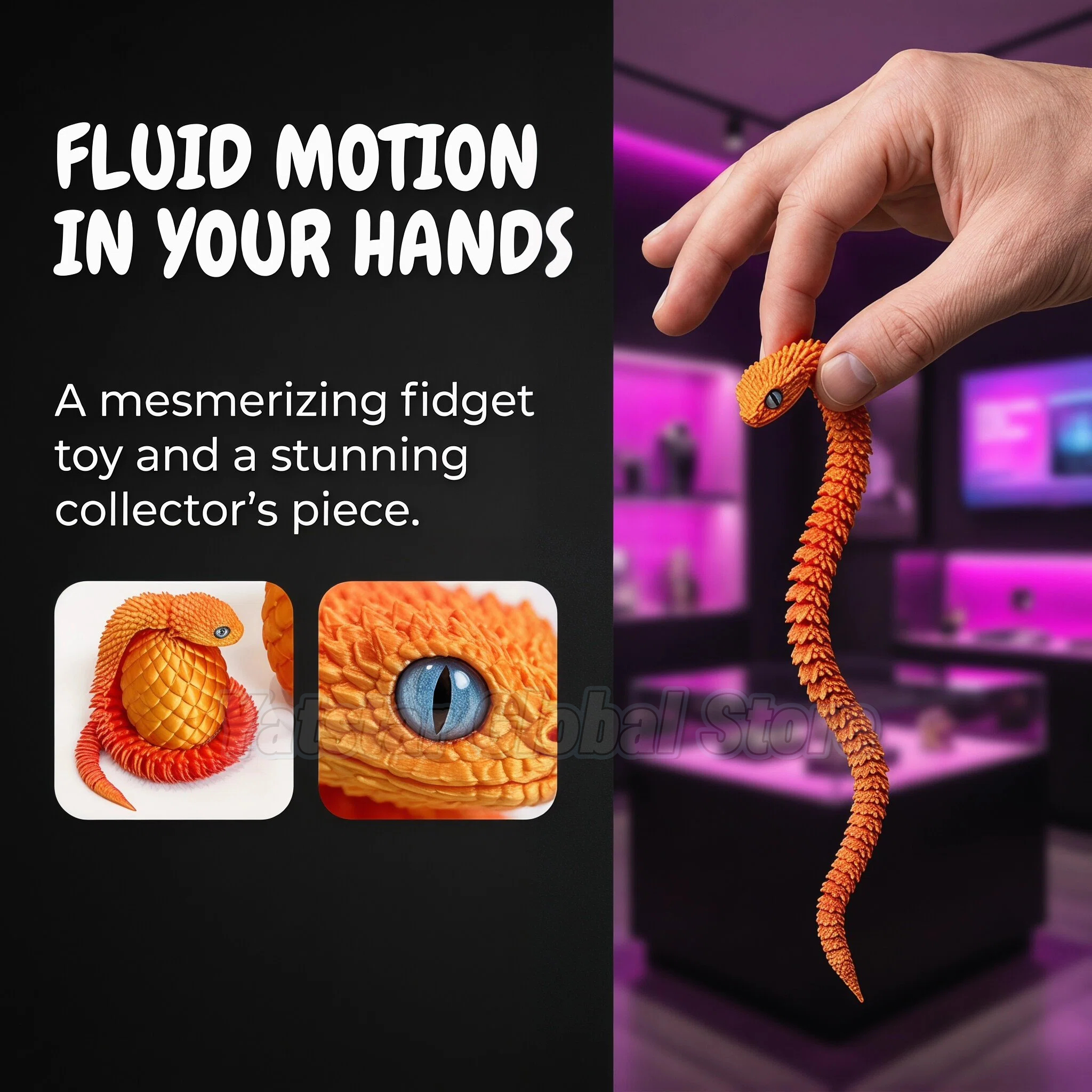 3D Printed Snake Egg Toy Creat - مراجعة 3D Printing Figure وسعره